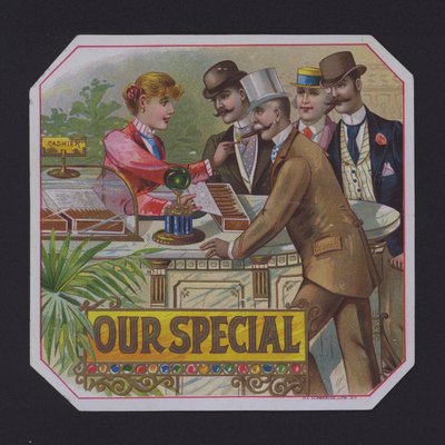 A nossa etiqueta especial de charutos (cromolitho) de American School