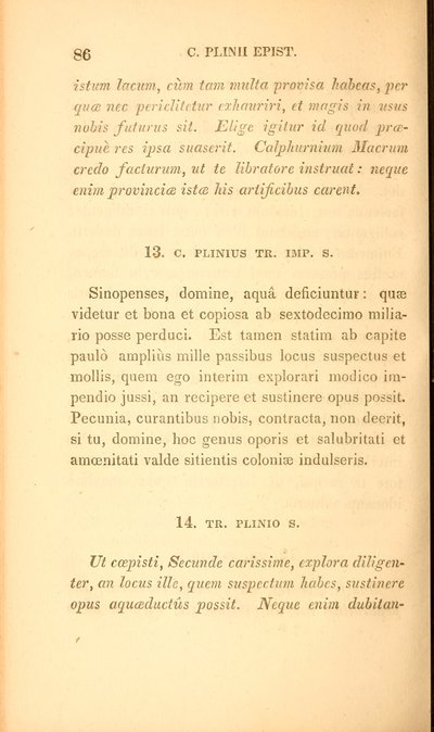 Página de &39;Select letters of Pliny the Younger&39;, Livro X, publicado em Boston de American School