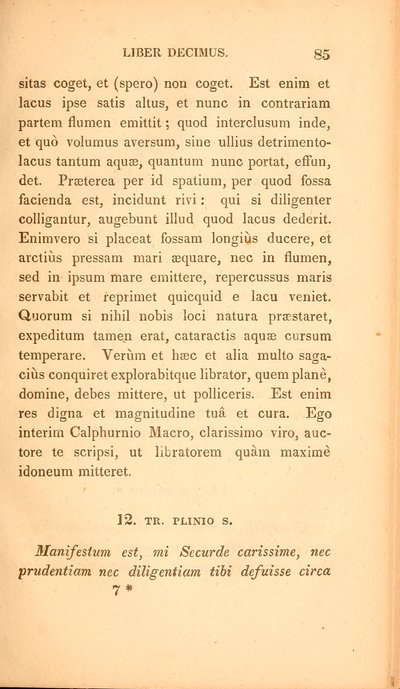 Página de &39;Select letters of Pliny the Younger&39;, Livro X, publicado em Boston de American School