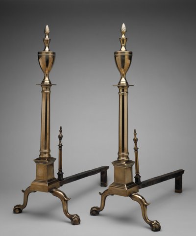 Par de andirons de American School