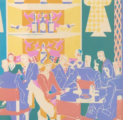 Patronos no Tables in an Art Deco Jazz Club de American School