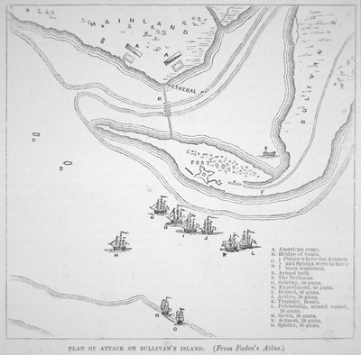 Plano do ataque à Ilha de Sullivan de American School