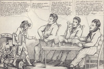 Caricatura Política na véspera da Guerra de 1812, c.1812 (litho) de American School