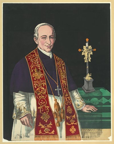 Papa Leão XIII, pub. 1878 (litografia a cores) de American School