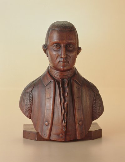 Busto com retrato de George Washington (1732-99) c.1810 (madeira) de American School