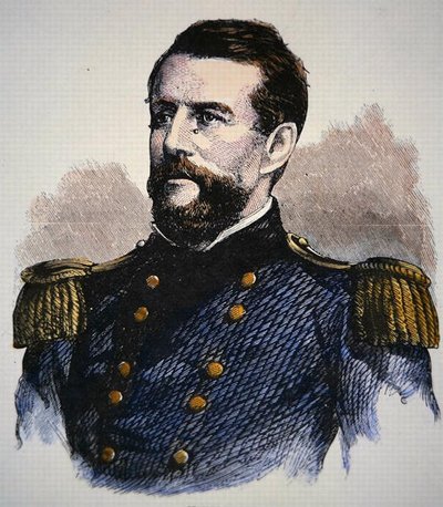 Retrato do Almirante Keyes, Marinha dos E.U.A. (cor litho) de American School