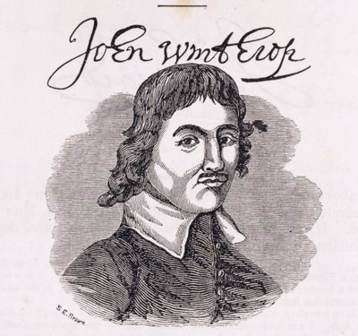 Retrato de John Winthrop (1588-1649), de &39;Connecticut Historical Collections&39;, de John Warner Barber, 1856 de American School