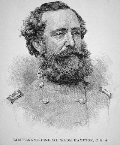 Retrato do Tenente-General Wade Hampton (litho) de American School
