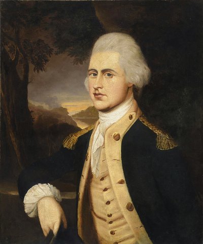Retrato do Major John Macpherson, c.1775-85 (óleo sobre tela sobre painel) de American School