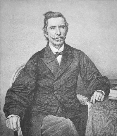 Retrato do Contra-Almirante Semmes (1809-77), Capitão do Raider Confederado Alabama (litho) de American School