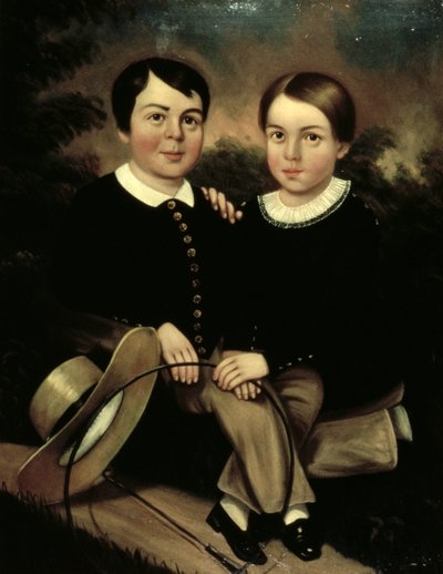 Retrato de duas crianças de American School