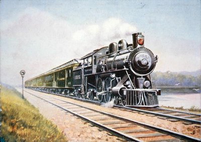 Cartão Postal da Overland Limited da Chicago & North Western Railroad de American School