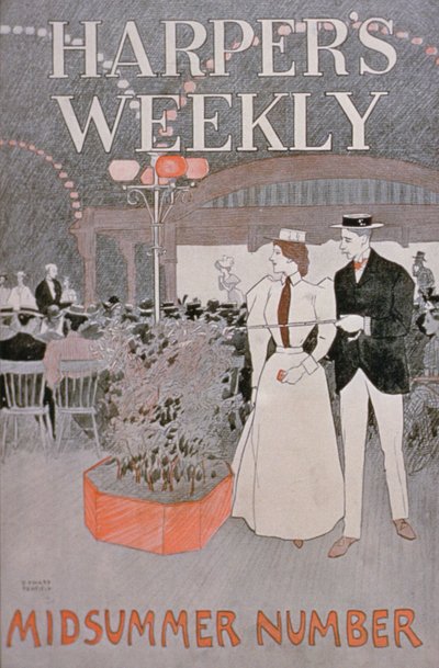 Cartaz publicitário Harpers Weekly, Midsummer Number de American School