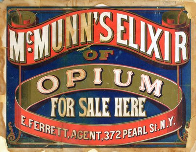 Cartaz publicitário McMunns Elixir of Opium de American School