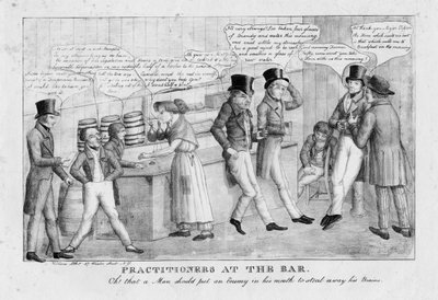 Praticantes no bar, c.1834 de American School