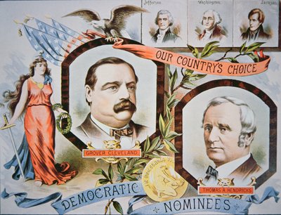 Presidente Grover Cleveland retratado no desenho animado da revista 