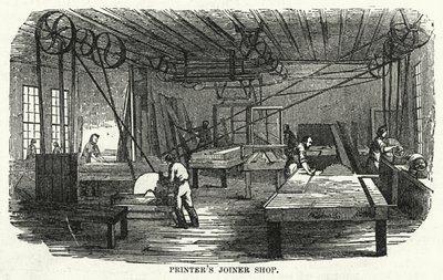 Joiner Shop da impressora (gravura) de American School