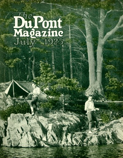 Pyralin vai pescar, capa da revista DuPont, julho de 1923 de American School