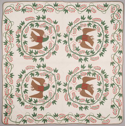 Quilt, c.1840-50 (algodão aplicado) de American School
