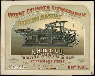 R. Hoe & Co. Máquinas de Impressão e Fabricantes de Serras de American School