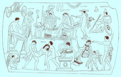 Resgate de Hektor, ilustração da História da Grécia por Victor Duruy, publicado em 1890 (imagem digitalmente aprimorada) de American School
