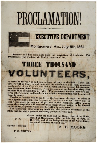 Recrutamento em lote solicitando três mil voluntários, 9 de julho de 1861 de American School