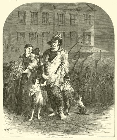 Refugiados do norte do Missouri entrando em St. Louis, em setembro de 1864 de American School