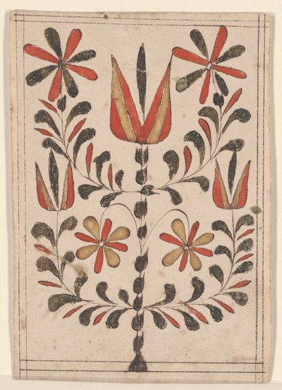 Recompensa do Mérito (Belohnung), Pintura Fraktur (caneta e tinta com wc no papel) de American School