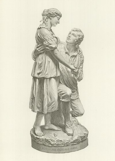 Robert Burns e Highland Mary (gravura) de American School
