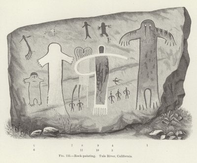 Rock-painting, Rio Tule, Califórnia de American School