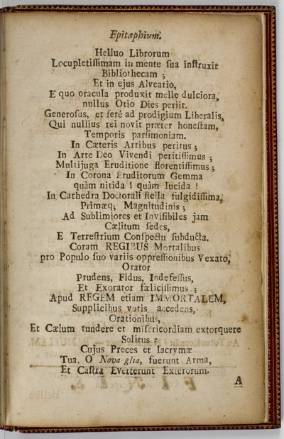 Samuel Mather, Efitaphium, 1724 de American School