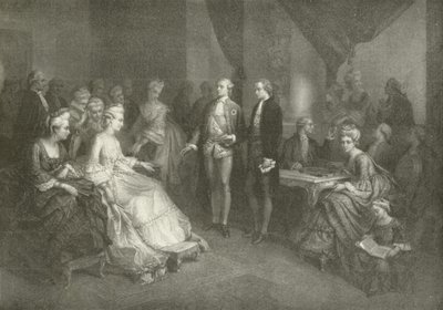 Schiller apresentado à princesa de Saxe Weimar (gravura) de American School