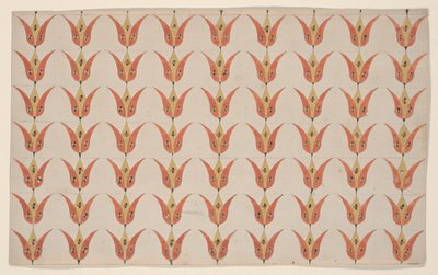 Sete Linhas de Tulipas, Pintura Fraktur, c.1800-20 de American School