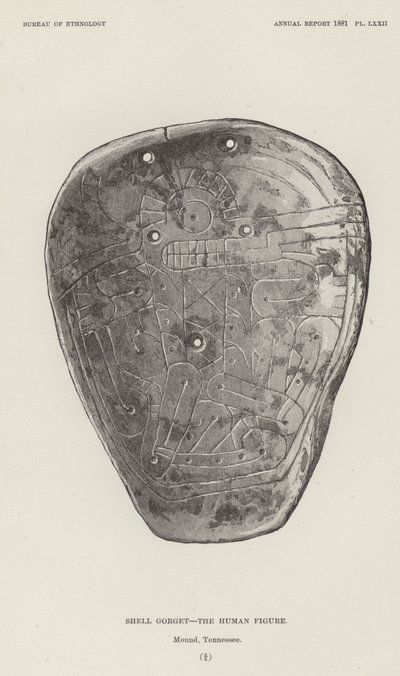 Gorget da concha - a figura humana de American School