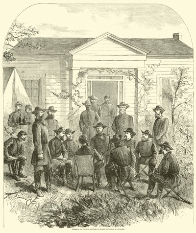 Sherman no Conselho decide levantar o cerco de Atlanta, em julho de 1864 de American School