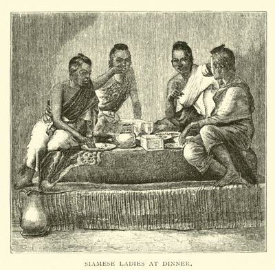 Senhoras siamesas no jantar de American School