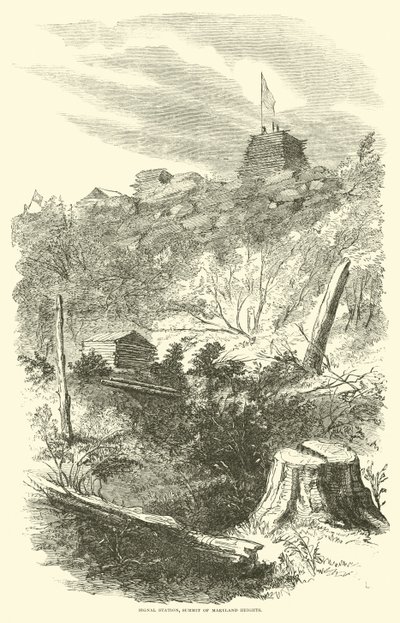 Estação de sinalização, Summit of Maryland Heights, setembro de 1862 de American School