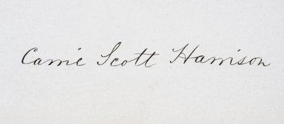 Assinatura de Caroline Lavinia Scott Harrison de American School