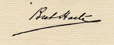 Assinatura de Francis Bret Harte (1839-1902) de American School