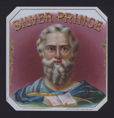 Silver Prince, etiqueta de charuto (cromolito) de American School