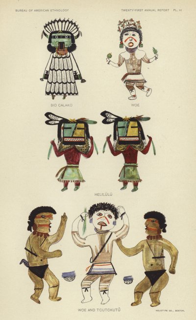 Sio Calako, Woe, Helilulu, Woe e Tcutckutu (litografia a cores) de American School