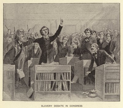 Debate sobre a escravatura no Congresso (litografia) de American School