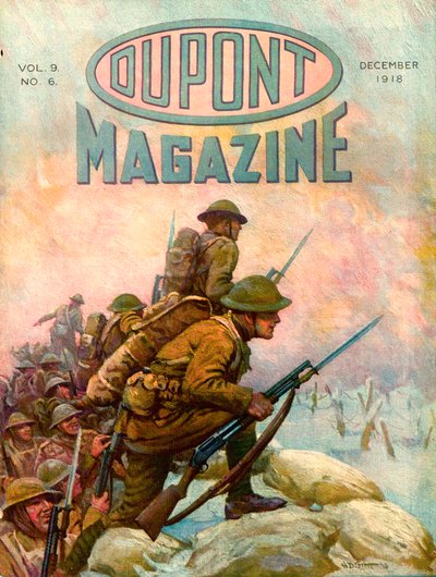 Soldiers in the Trenches, capa da revista DuPont, dezembro de 1918 de American School