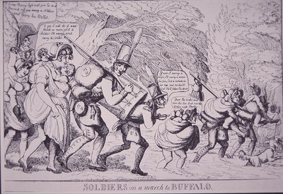 Soldados na Marcha para Búfalo (gravura) de American School