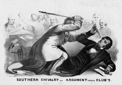 Cavalaria do sul: argumento versus clubes, publicado em Nova York c.1856 de American School