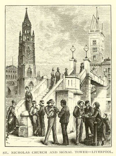 St. Nicholas, igreja, e, torre sinal, liverpool de American School