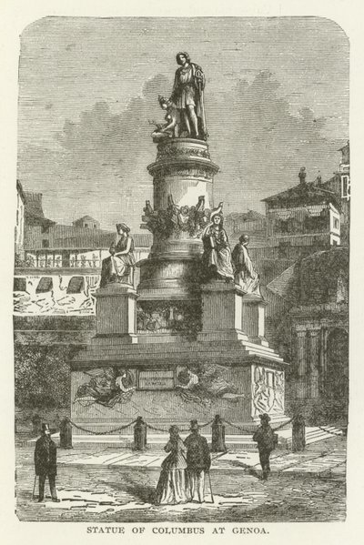 Estátua, de, columbus, em, genoa de American School