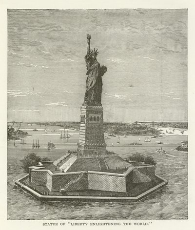 Estátua da Liberdade iluminando o mundo de American School