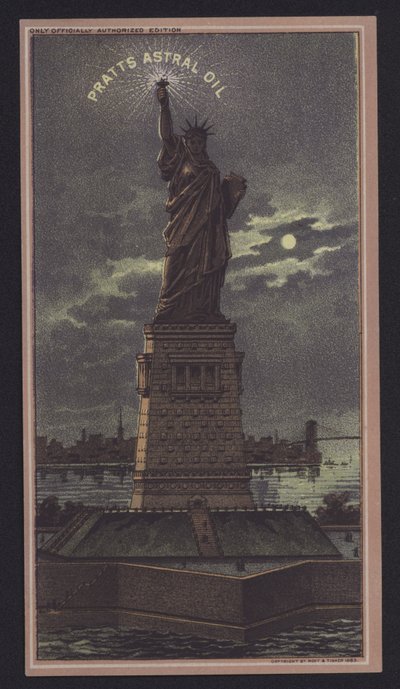 Estátua da Liberdade à Noite, Pratts Óleo Astral de American School
