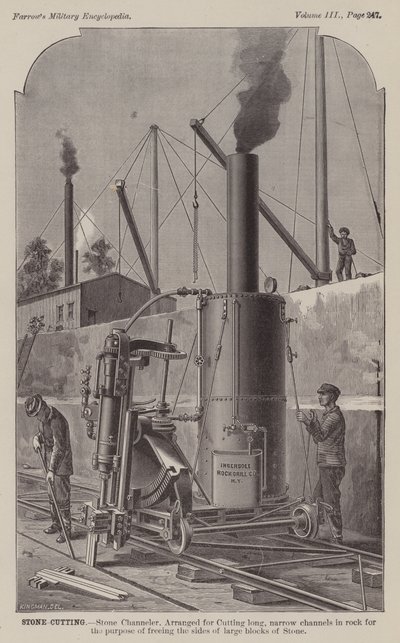 Corte de Pedra, Stone Channeler (gravura) de American School